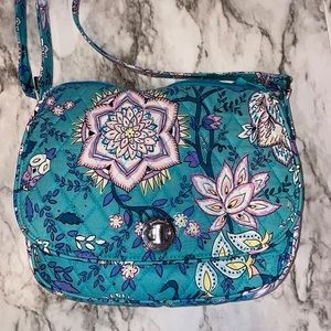 Saddle Crossbody Bag Peacock Garden Turquoise - NWOT